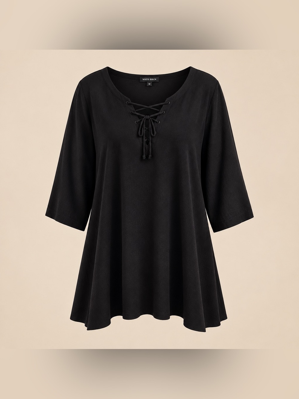 Torrid Size 4 V Neck Black Rayon Feminine Spandex Blouse